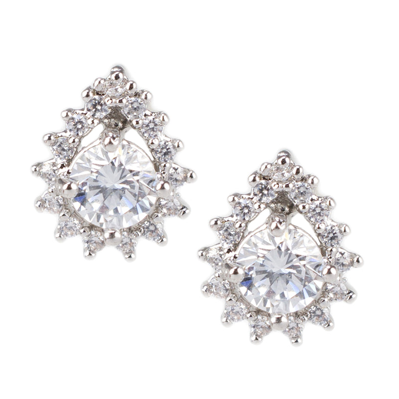 Pear CZ Studs