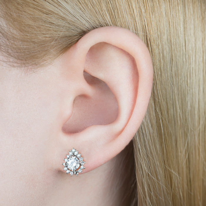 Pear CZ Studs