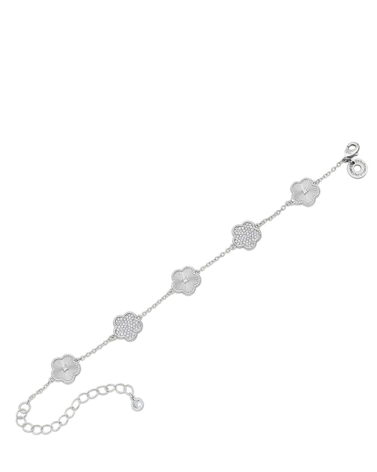 Alternating Pave Clover Bracelet