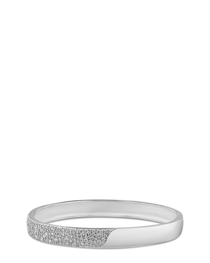 Pave and Metal Hinged Bracelet