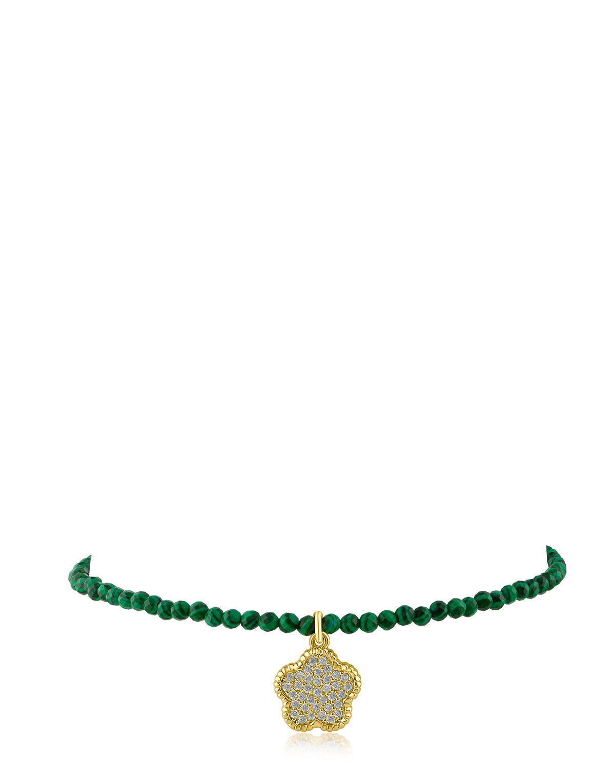 Pave Clover Beaded Bracelet