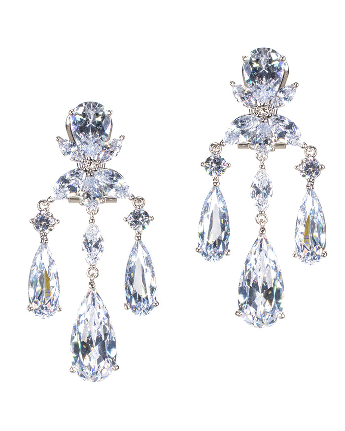 Pear CZ Statement Earrings