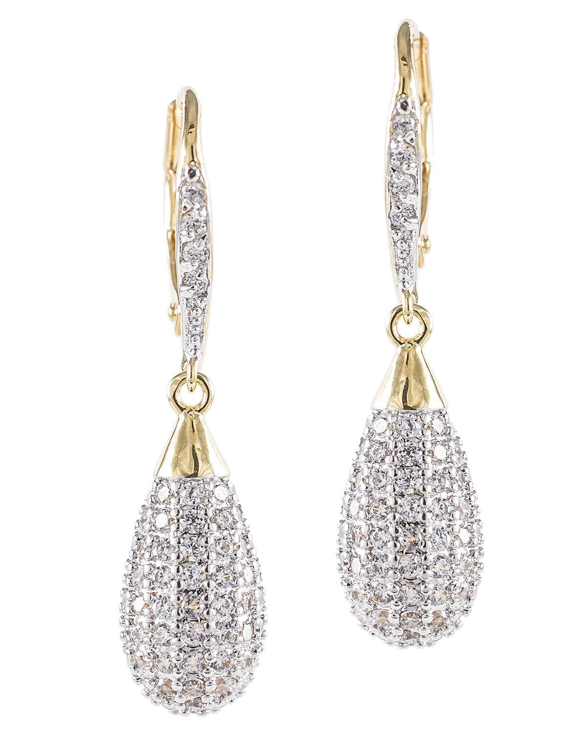 Pave CZ Drop Earrings