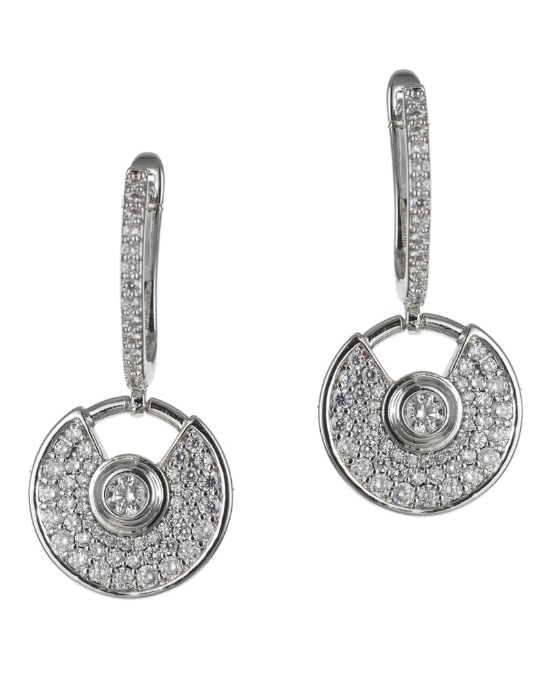 Pave CZ Disc Earrings