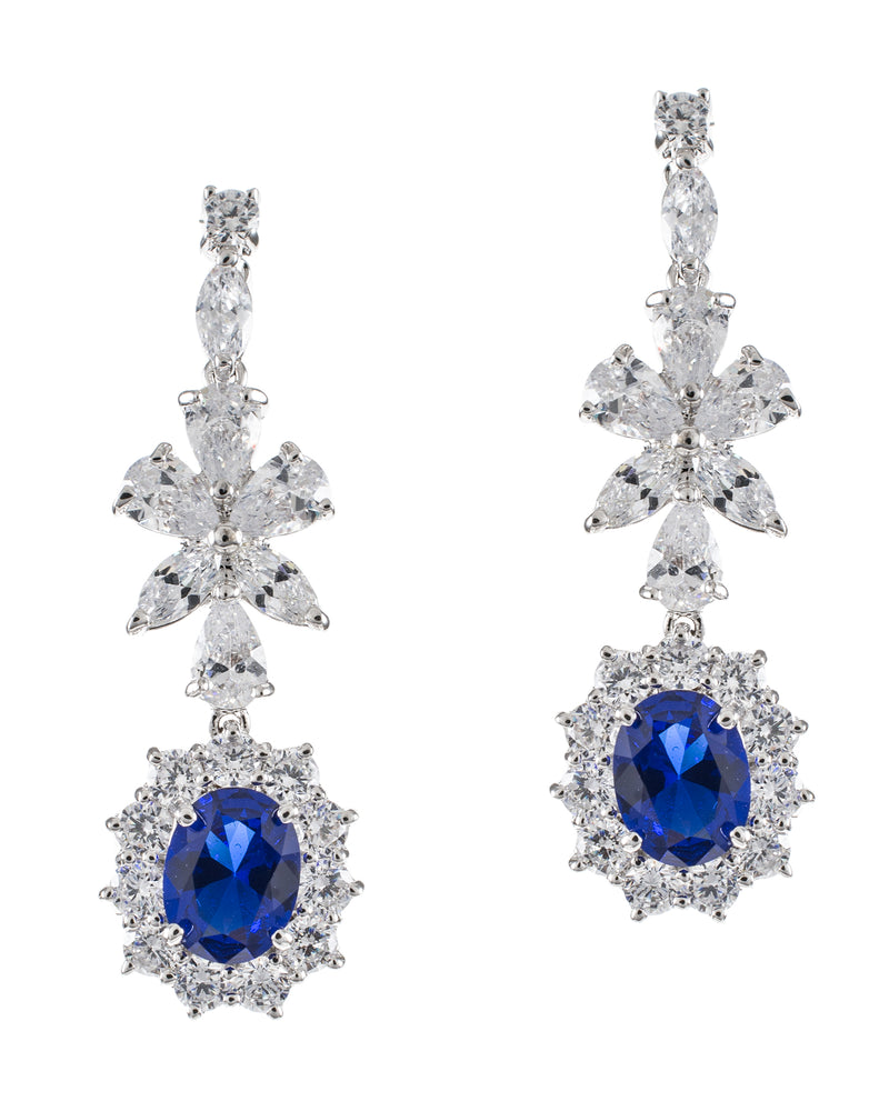 Oval CZ Drop Earrings