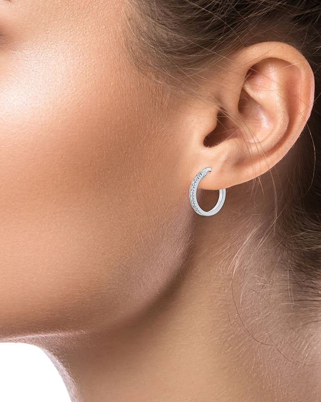 Pave Mini Hoop Earrings