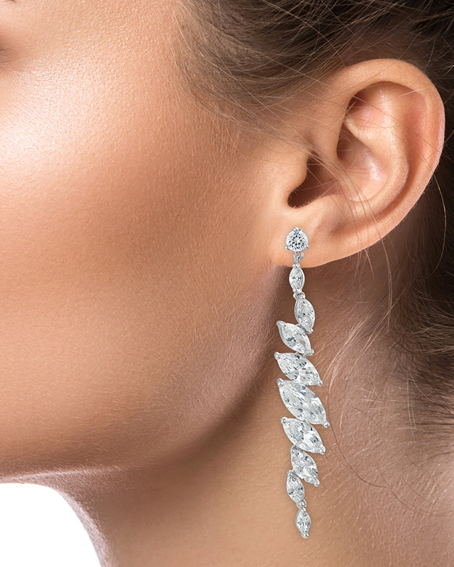 Marquise Linear Drop Earrings