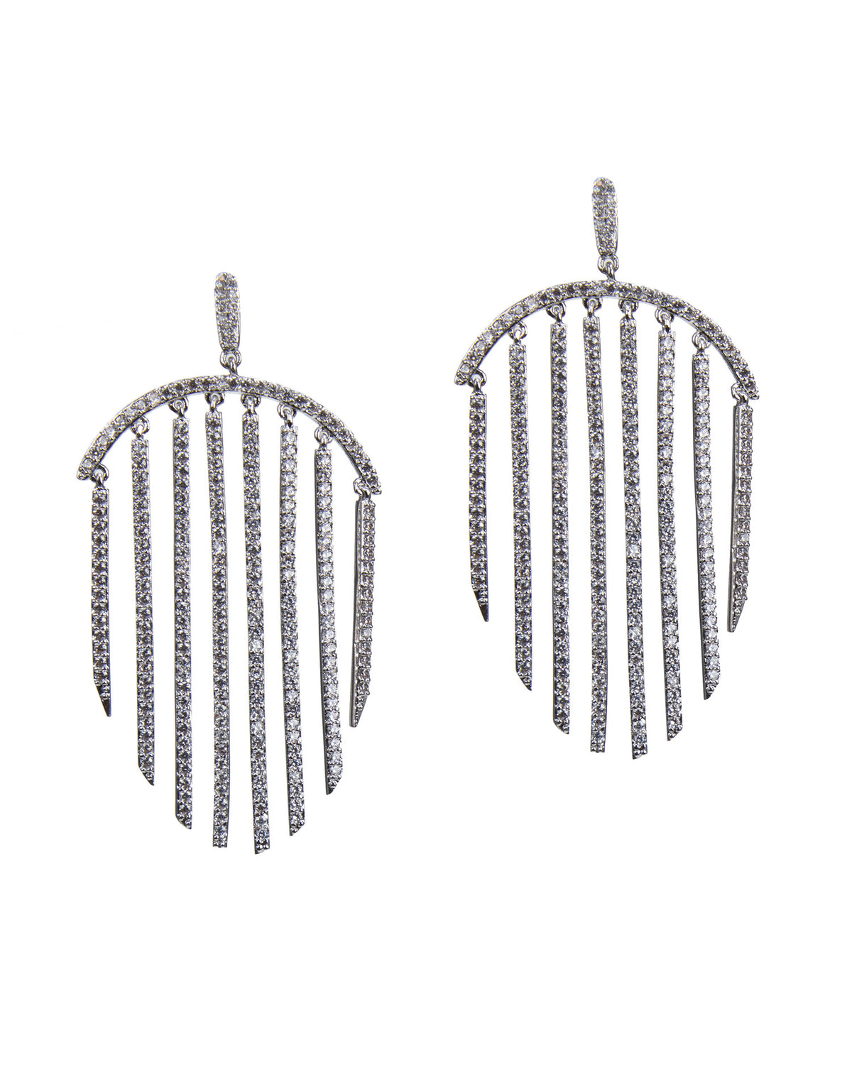 Pave CZ Drop Earrings