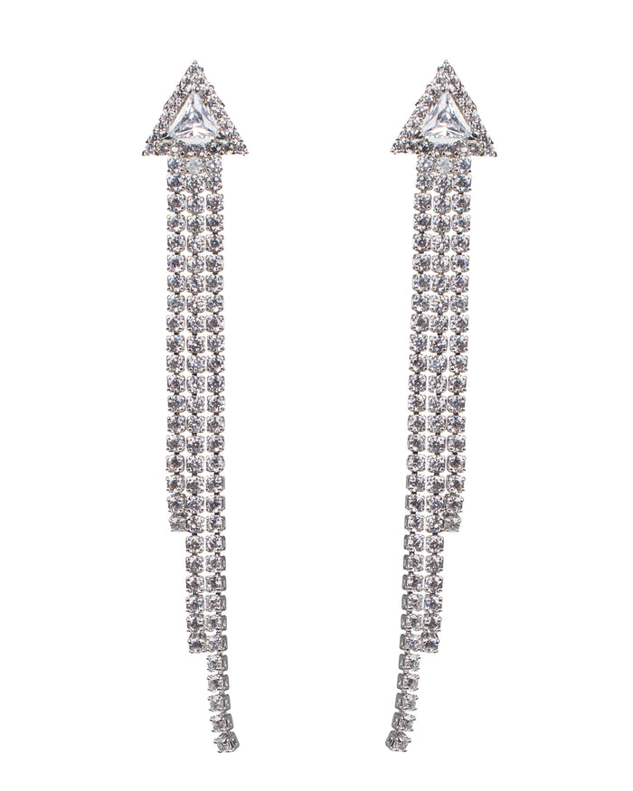 Triple Strand CZ Earrings