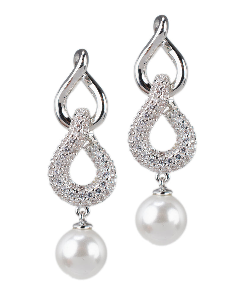 Chain and Pearl Earrings