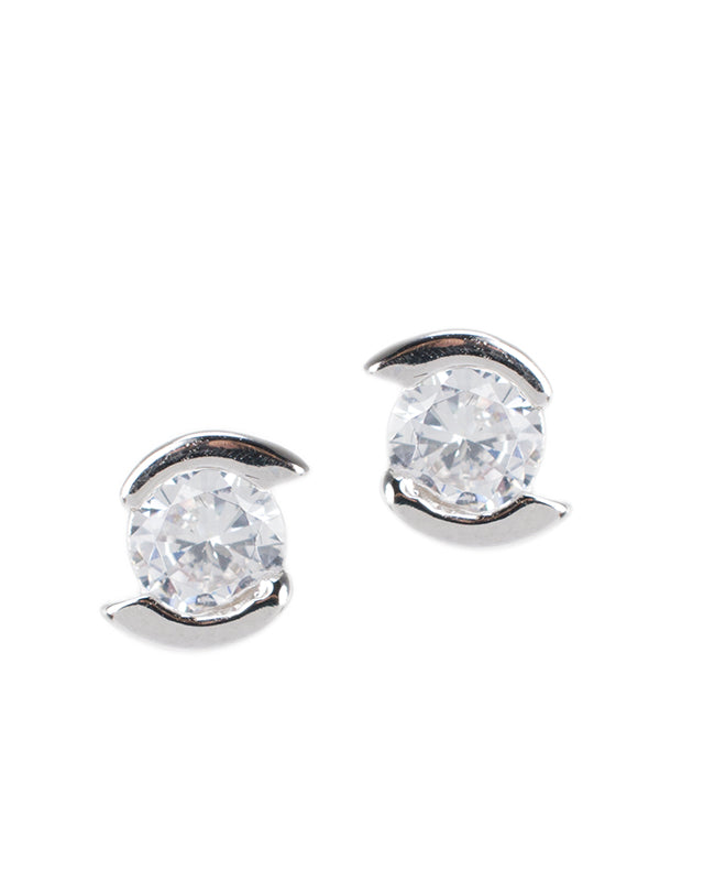 Round CZ Earrings