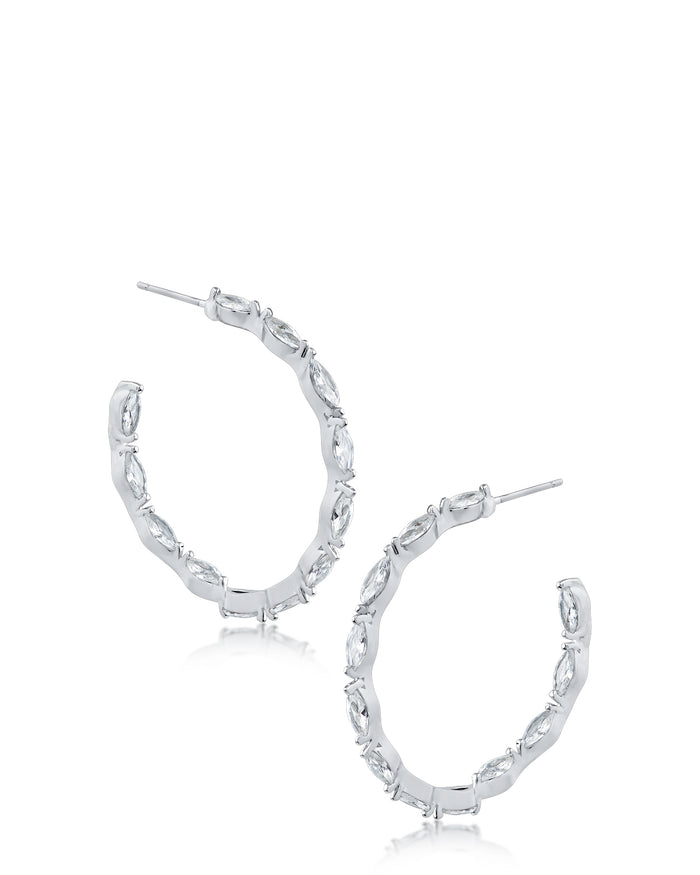 Marquis CZ Hoop Earrings