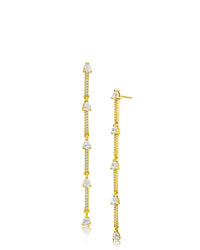 Pear and Pave CZ Drop Earrings