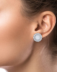 Round and Baguette CZ Deco Studs