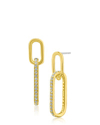 Pave Double Link Earrings