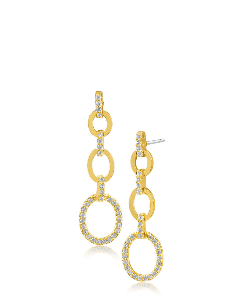 Pave Link Drop Earrings