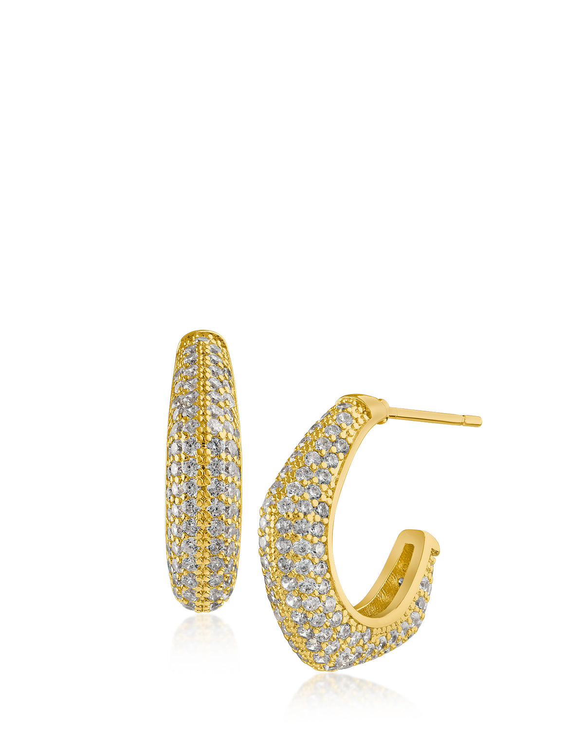 Pave Hexagon Hoop Earrings