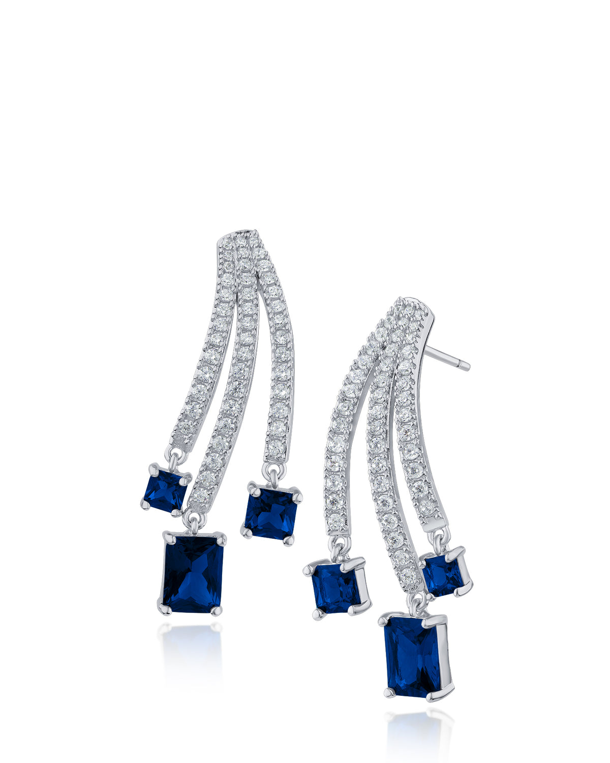 Pave Triple Row Earrings