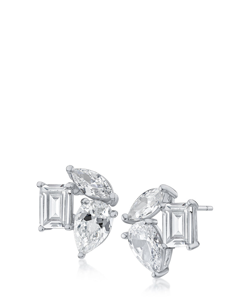 Multi Shape CZ Stud Earrings