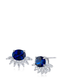 Oval and Marquise CZ Earrings