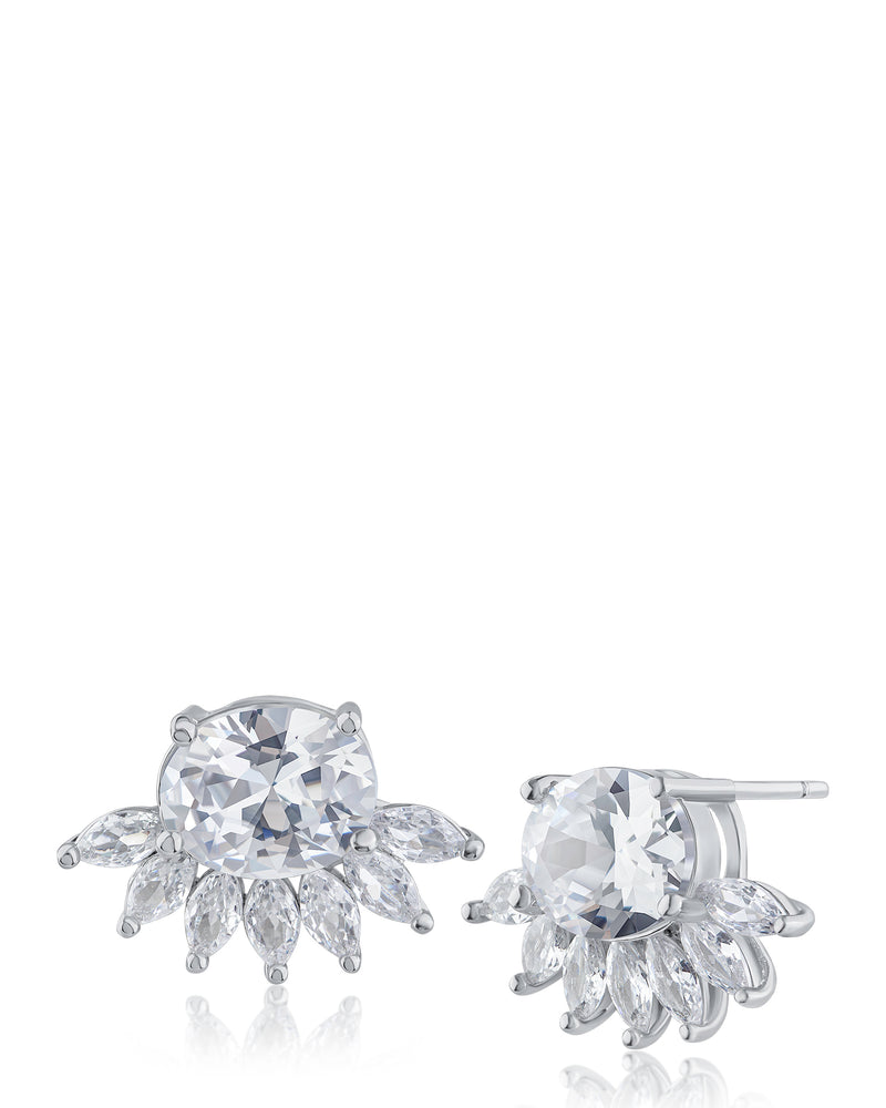 Oval and Marquise CZ Earrings