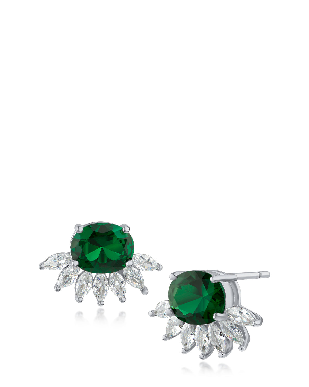 Oval and Marquise CZ Earrings