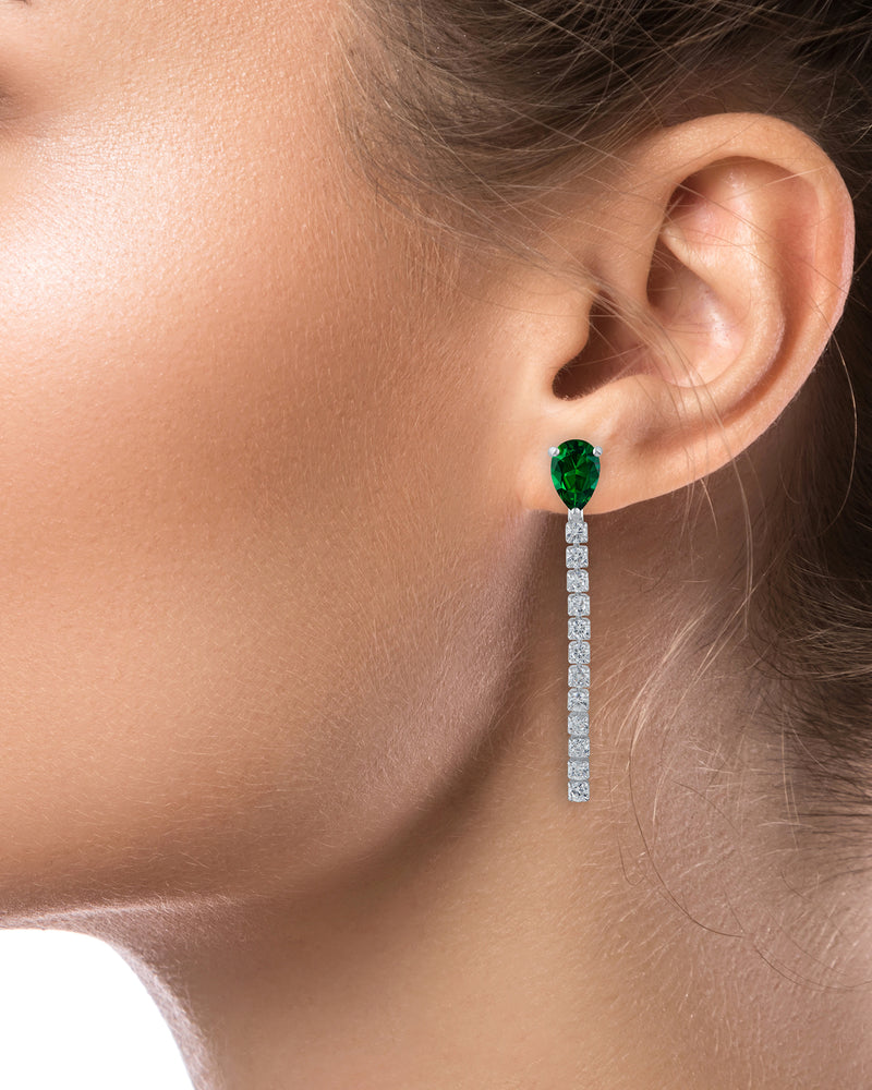 Emerald Pear Drop Earrings