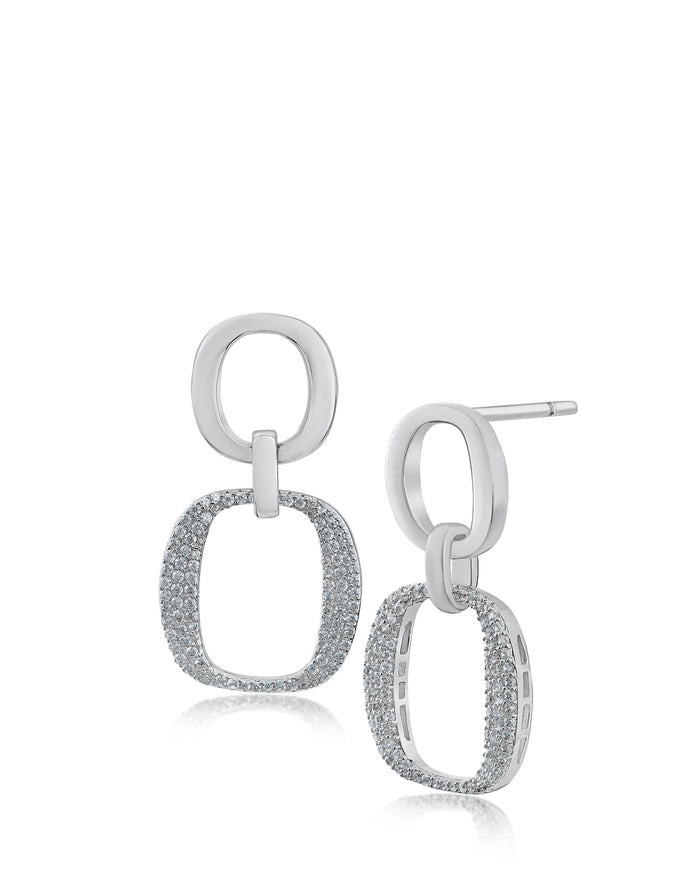 Double Square Link Earrings