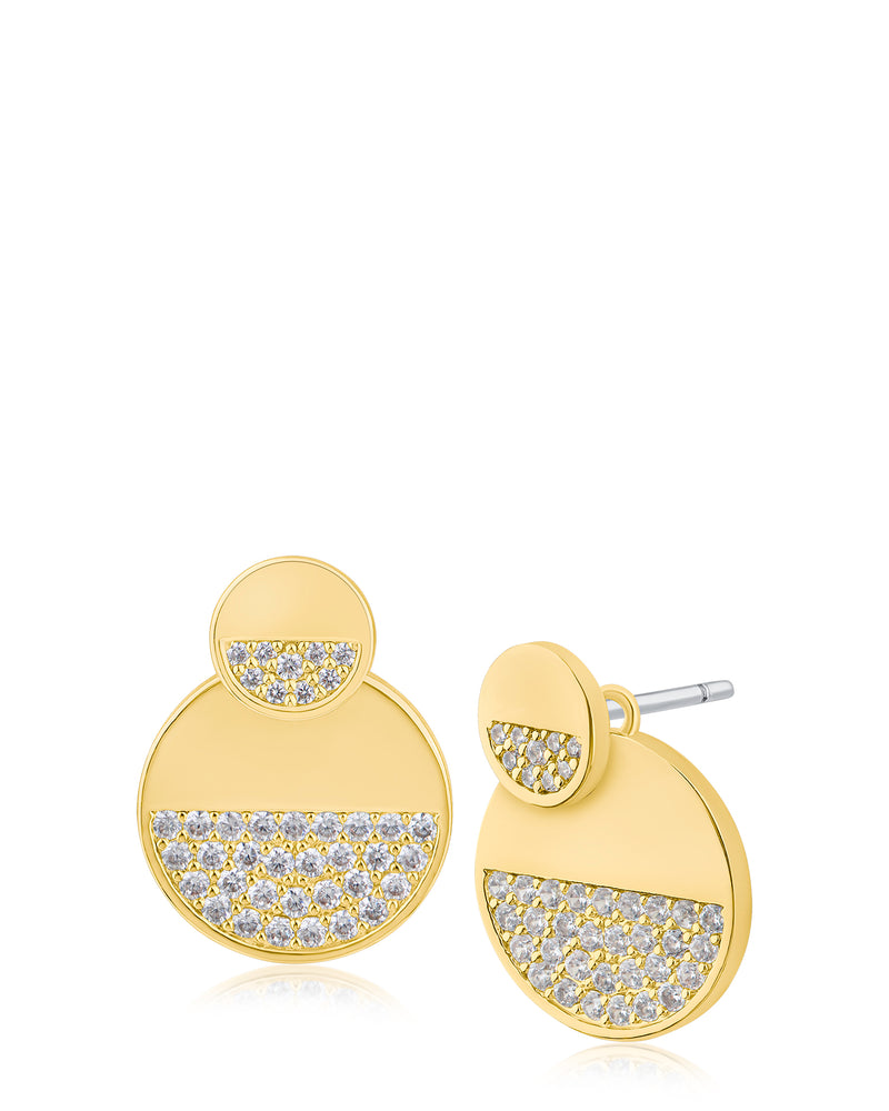 Pave Double Disc Earrings