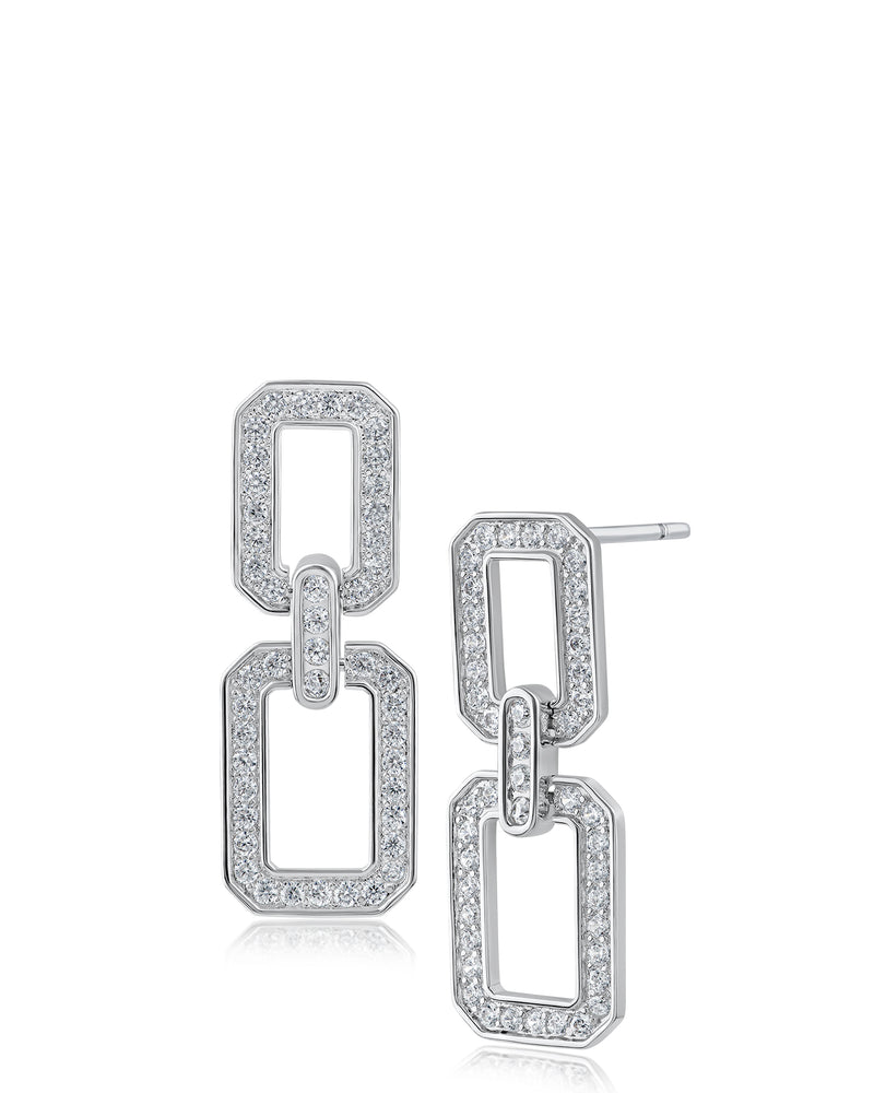 Pave Double Link Earrings