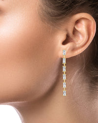 Baguette CZ Drop Earrings