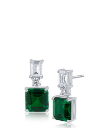 Emerald Double Drop Earrings