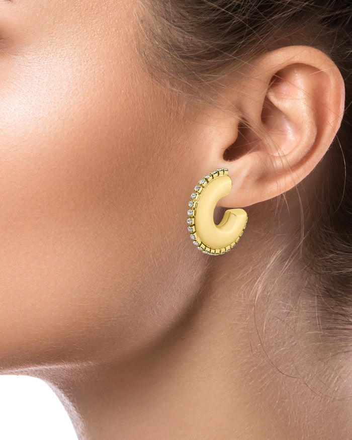 Chunky Hoop CZ Earrings