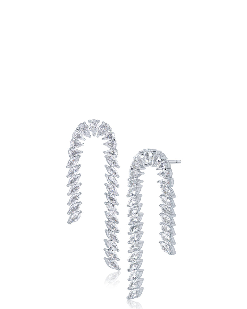 Marquise and Pear CZ Fringe Earrings