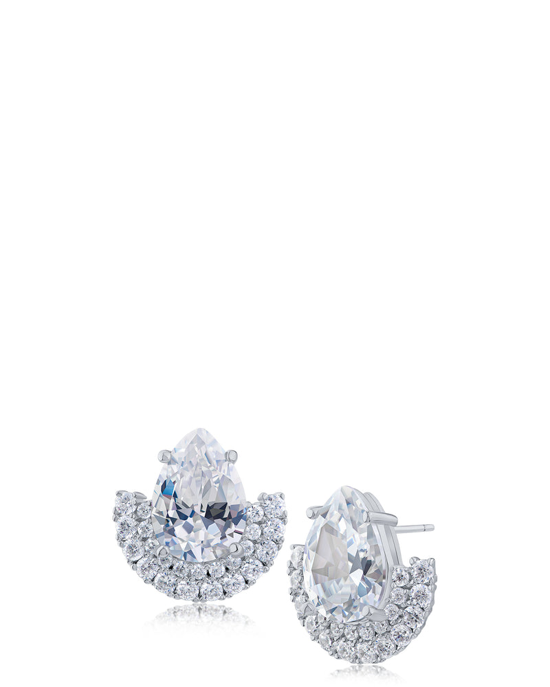 Pear and Round CZ Studs