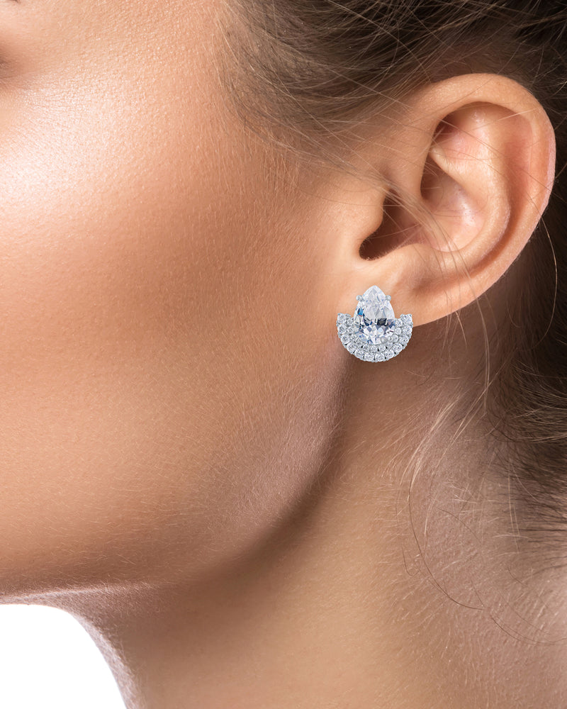 Pear and Round CZ Studs