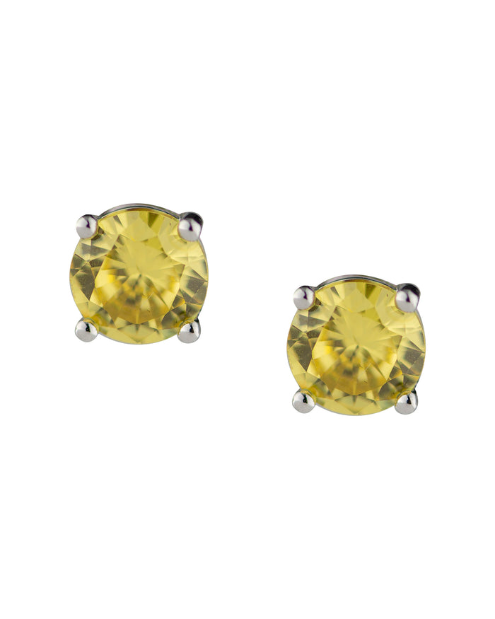 Canary Yellow Luxe Round Stud