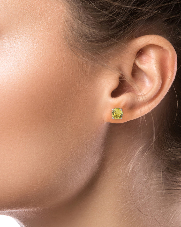 Canary Yellow Luxe Round Stud