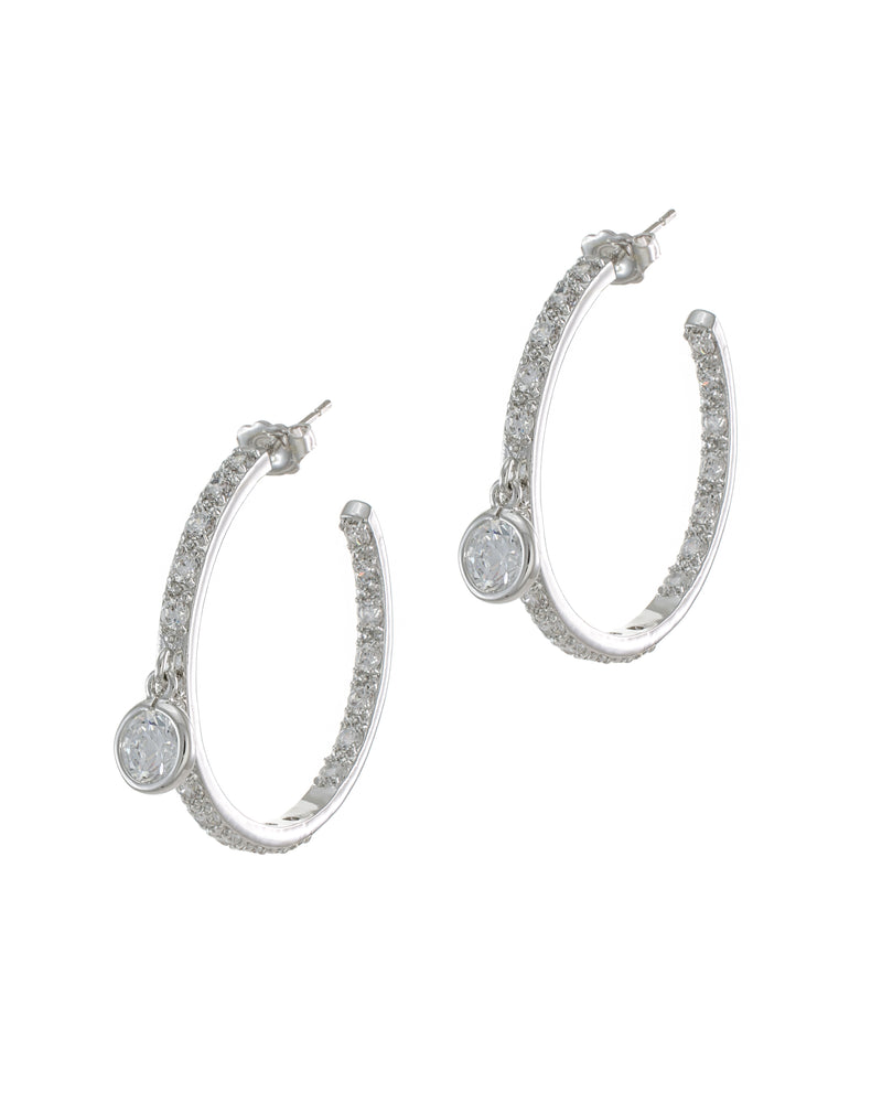 Pave Hoop Earrings