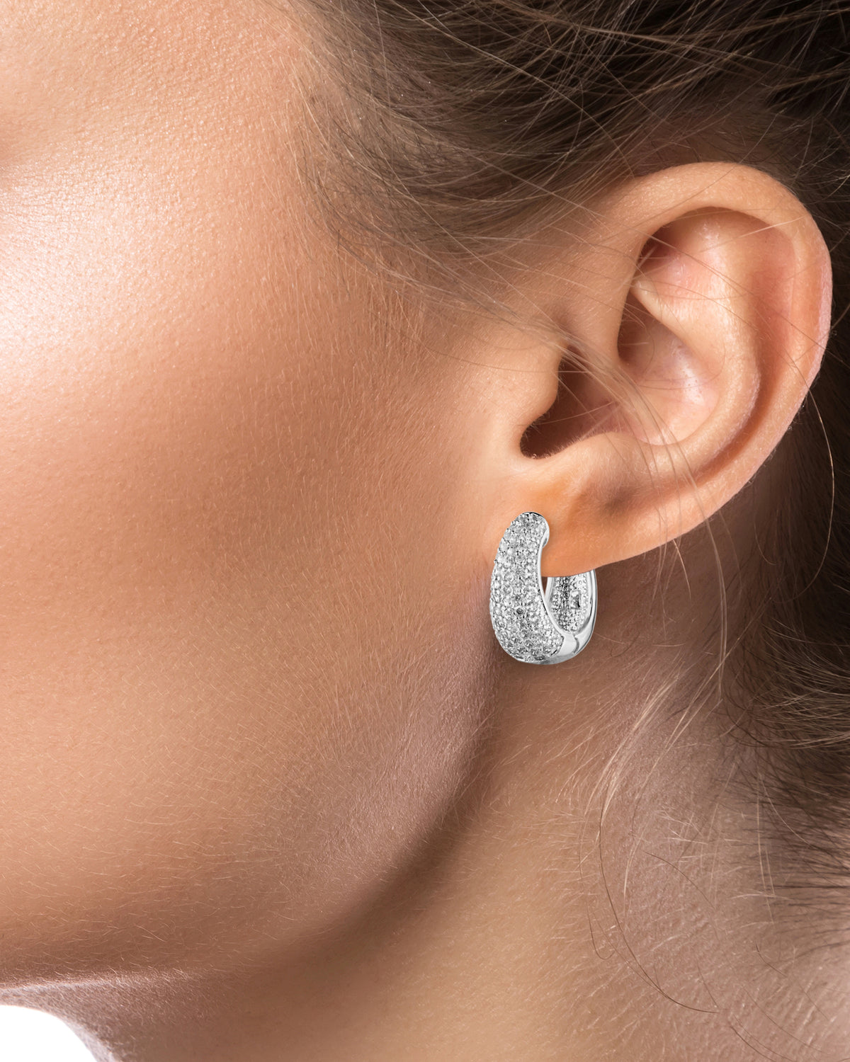 Pave Hoop Earrings