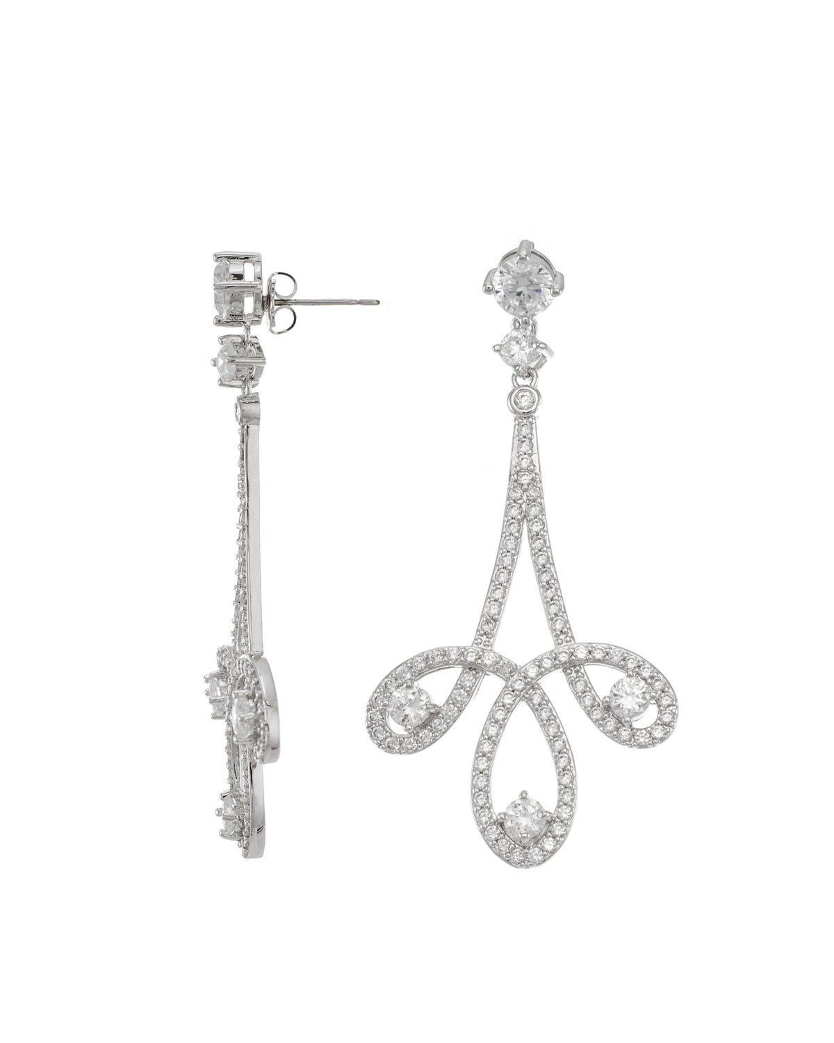 Pave CZ Drop Earrings