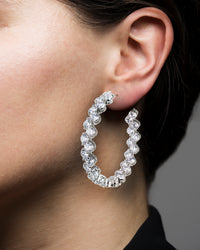 Round CZ Statement Hoops