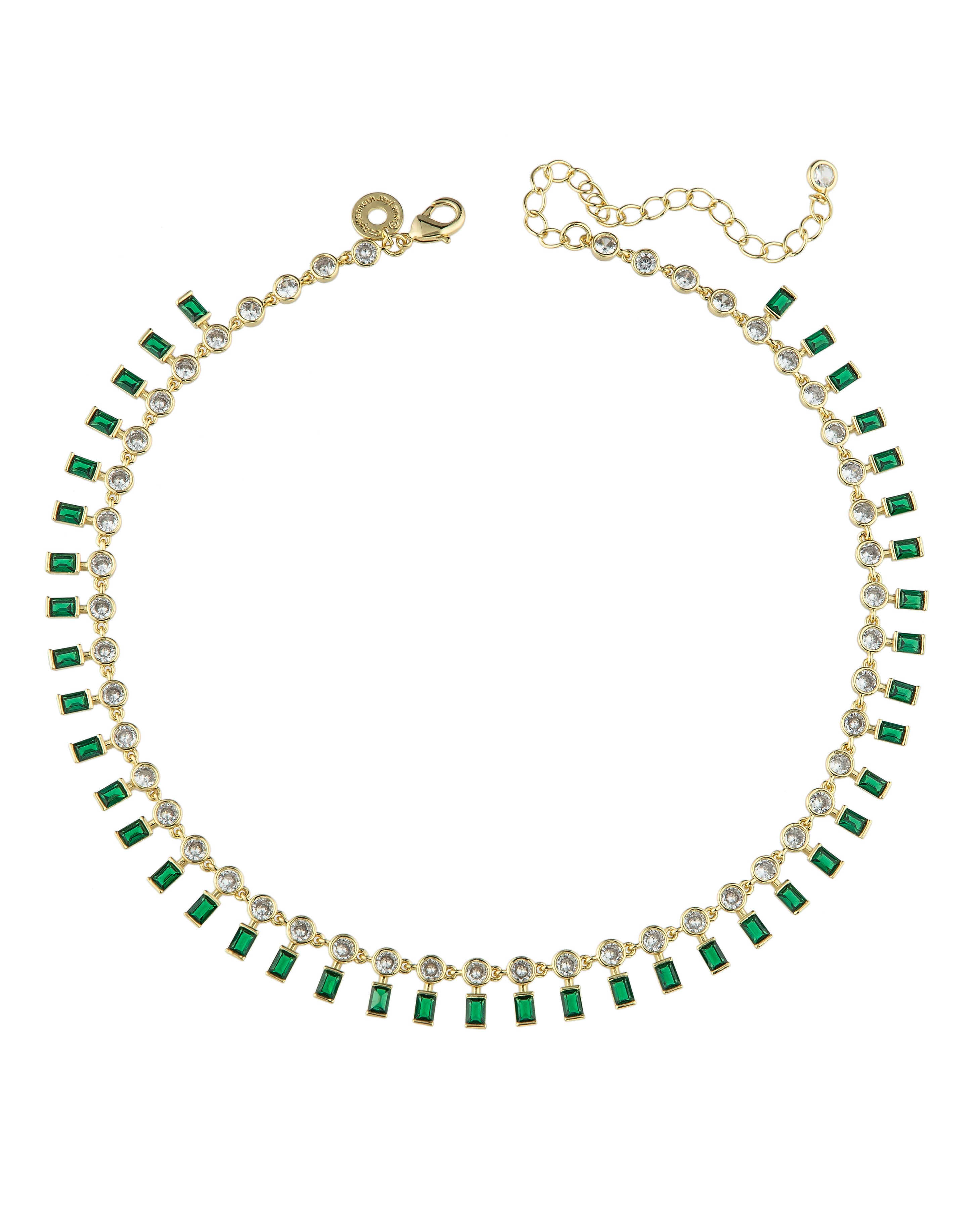 Emerald Green Baguette outlet Necklace