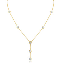 Round CZ Y- Drop Necklace