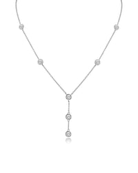 Round CZ Y- Drop Necklace