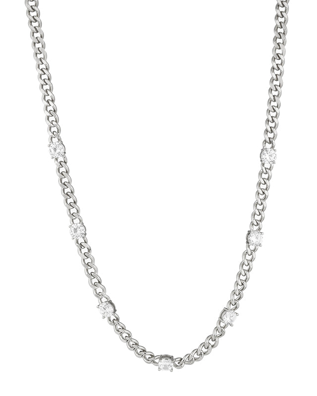 Round CZ and Chain Necklace