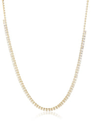 Round CZ Double Row Necklace