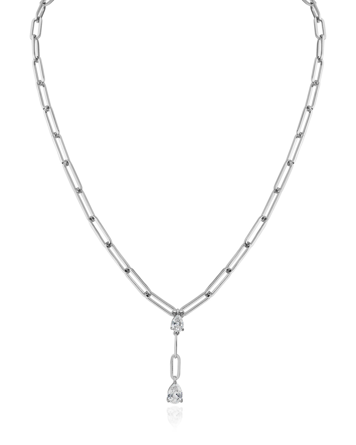 Chain and CZ Y-Necklace