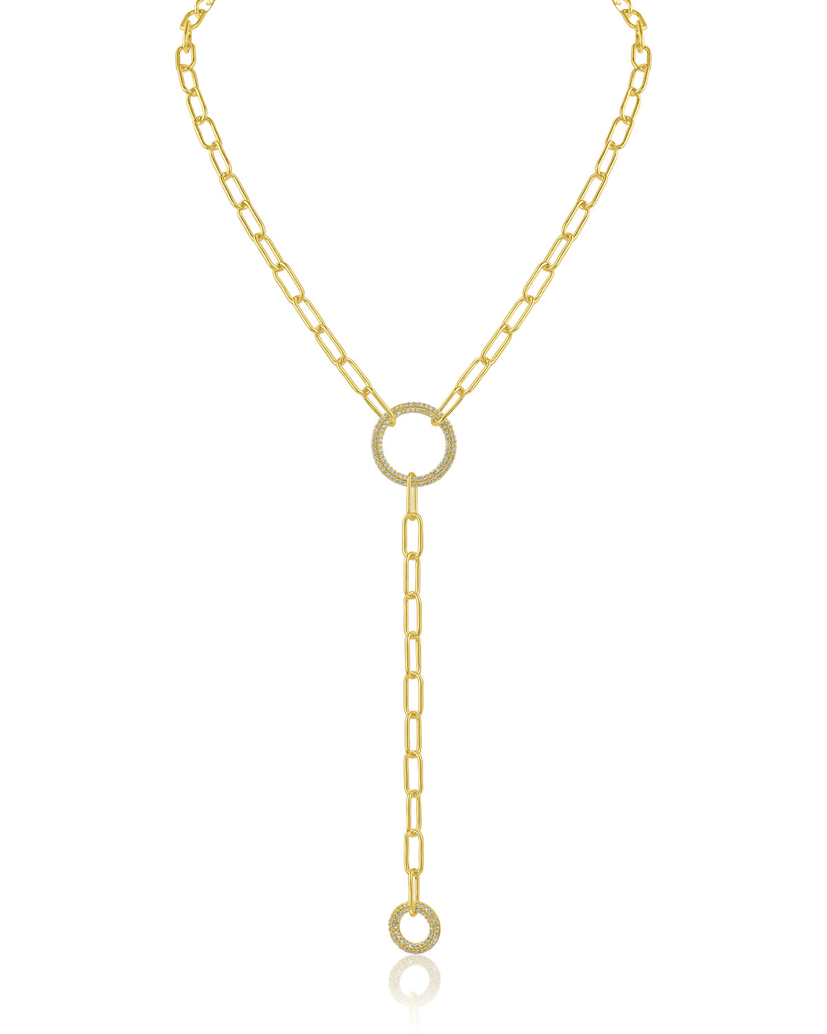 Pave and Chain Y-Necklace