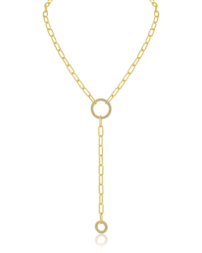 Pave and Chain Y-Necklace